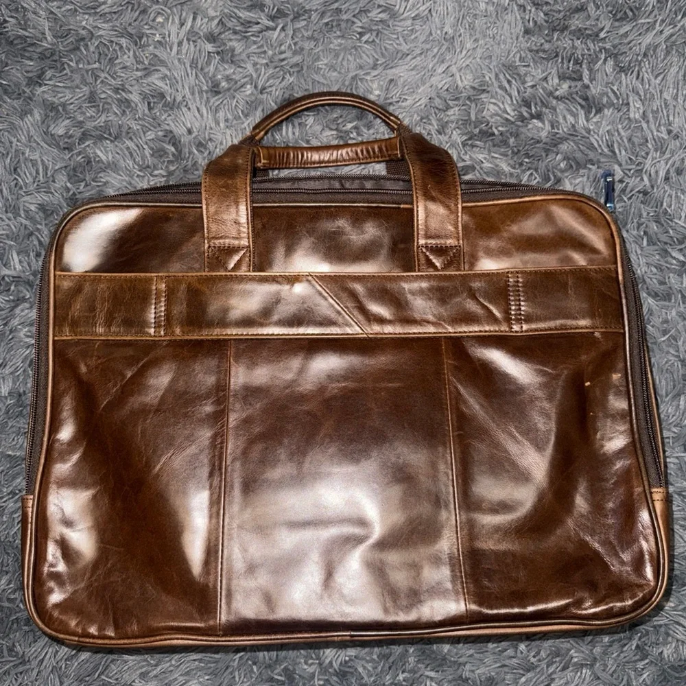 Augus Business Travel Briefcase Genuine Leather Duffel Bags